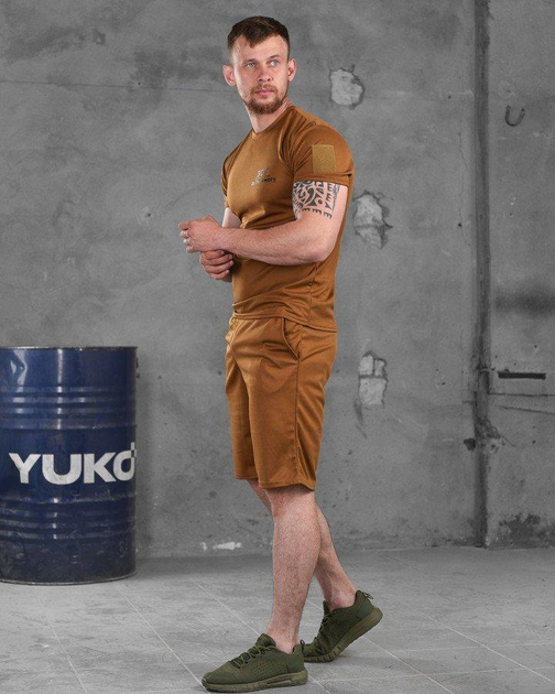 Чоловічий літній комплект ЗСУ За Перемогу шорти+футболка S койот (87396) - зображення 2