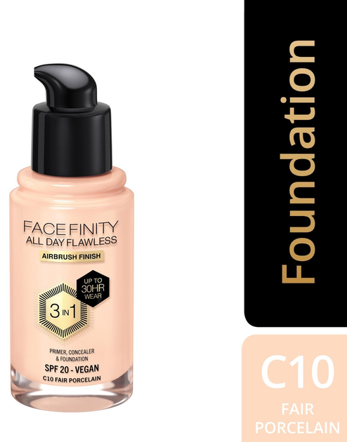 Тональна основа Max Factor Face Finity 3 in 1 Foundation C10 Fair Porcelain 30 мл (3616303999407) - зображення 3