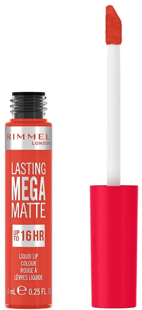 Szminka Rimmel Lasting Mega Matte Liquid Lip Colour 920 Scarlet Flames 7.4 ml (3616304350504) - obraz 2