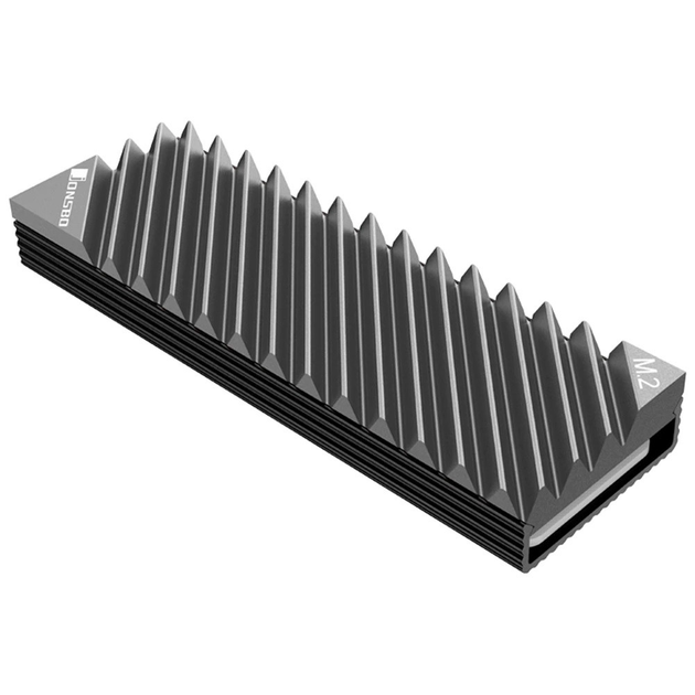 Охлаждающий радиатор Jonsbo Heatsink NVMe M.2 2280, алюминиевый сплав с термопрокладками Серый (J2280-BLK) - изображение 1