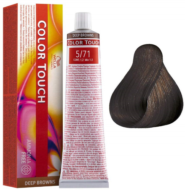Farba do włosów Wella Professionals Color Touch Deep Browns 5.71 Light Brown Brownish Ash bez amoniaku 60 ml (4064666220574) - obraz 1