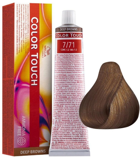 Farba do włosów Wella Professionals Color Touch Deep Browns 7.71 Medium Blonde Brown-Ashy bez amoniaku 60 ml (4064666220505) - obraz 1
