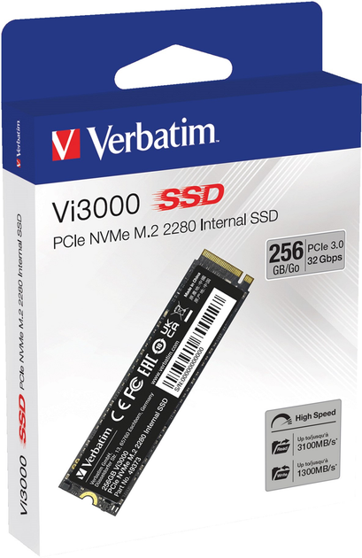 Dysk SSD Verbatim Vi3000 256GB M.2 2280 NVMe PCIe 3.0 x4 3D NAND TLC (0023942493730) - obraz 3