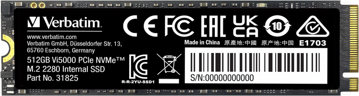 Dysk SSD Verbatim Vi5000 512GB M.2 2280 NVMe PCIe 4.0 x4 3D NAND TLC (0023942318255) - obraz 1