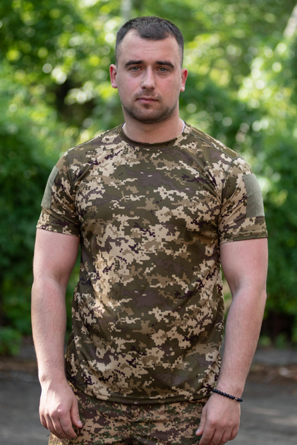 Мужская тактическая пиксельная футболка с липучкой под шеврон Coolmax 52 - изображение 2