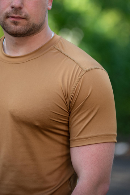 Мужская футболка Jersey потоотводящая эластичная Койот 52 - изображение 2