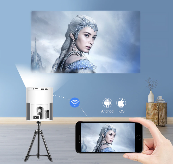 Проектор TouYinger T9 (mirroring version) White-Grey Full HD LED с ...