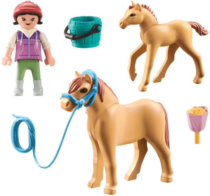 Набір фігурок Playmobil Horses of Waterfall Child with Pony and Foal з аксесуарами 10 предметів (4008789714985) - зображення 2