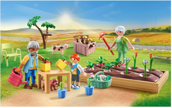 Zestaw figurek Playmobil Country Idyllic Vegetable Garden with Grandparents z akcesoriami 69 elementów (4008789714435) - obraz 4