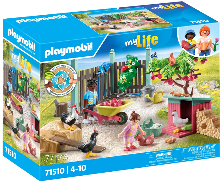 Набір фігурок Playmobil My Life Little Chicken Farm in the Tiny House Garden з аксесуарами 77 предметів (4008789715104) - зображення 1