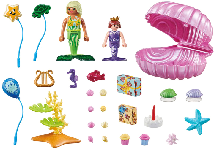 Набір фігурок Playmobil Princess Magic Mermaid Birthday з аксесуарами 43 елементи (4008789714466) - зображення 2