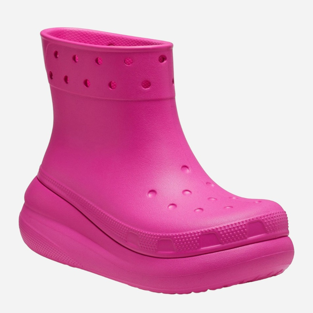 Жіночі гумові чоботи низькі Crocs Classic Crush Rain Boot 207946-JUIC 39-40 Рожеві (196265225446) - зображення 2