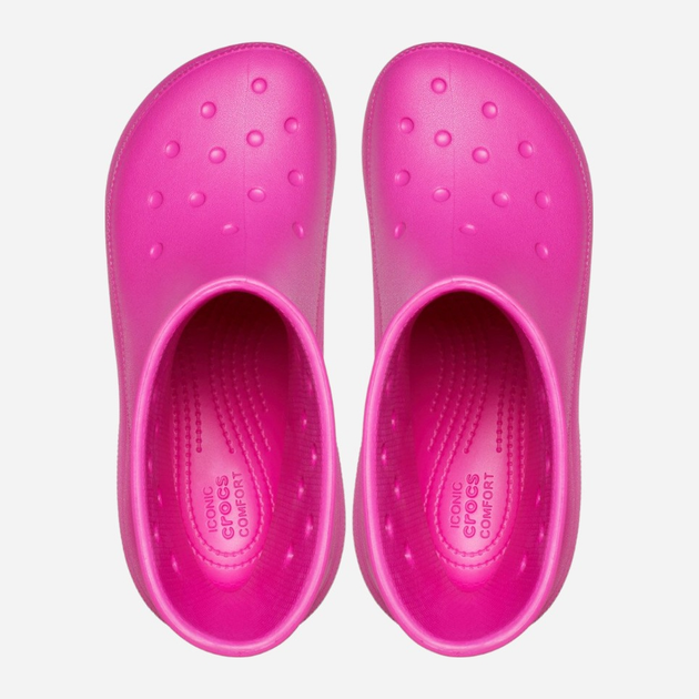 Жіночі гумові чоботи низькі Crocs Classic Crush Rain Boot 207946-JUIC 39-40 Рожеві (196265225446) - зображення 7
