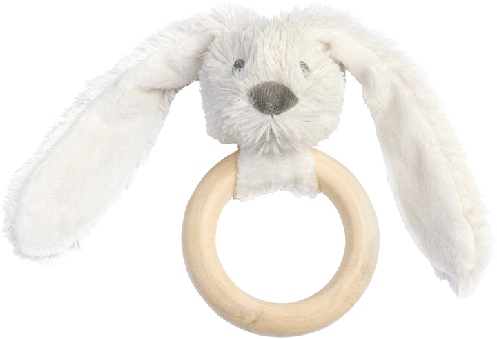 Grzechotka-gryzak Happy Horse Rabbit Richie Wooden Teething Ring Ivory (8711811097968) - obraz 1