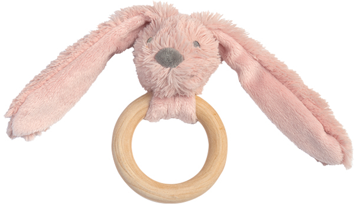 Grzechotka-gryzak Happy Horse Rabbit Richie Wooden Teething Ring Old Pink (8711811097951) - obraz 1