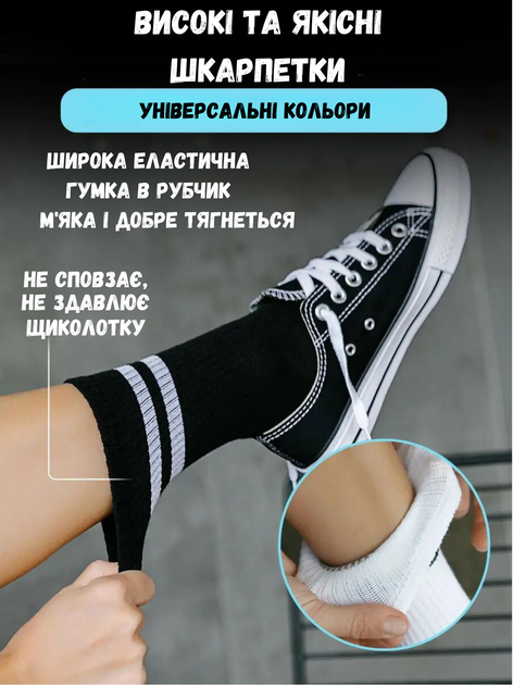 Набор мужских носков высоких хлопковых Лео Теннис Sport Cotton 40-42 6 пар Черный (ROZ6400177337) - изображение 10