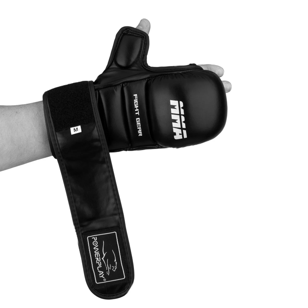 Рукавиці для MMA PowerPlay 3026 Чорні XL - Фото 11 Рукавиці для MMA PowerPlay 3026 Чорні XL - изображение 11
