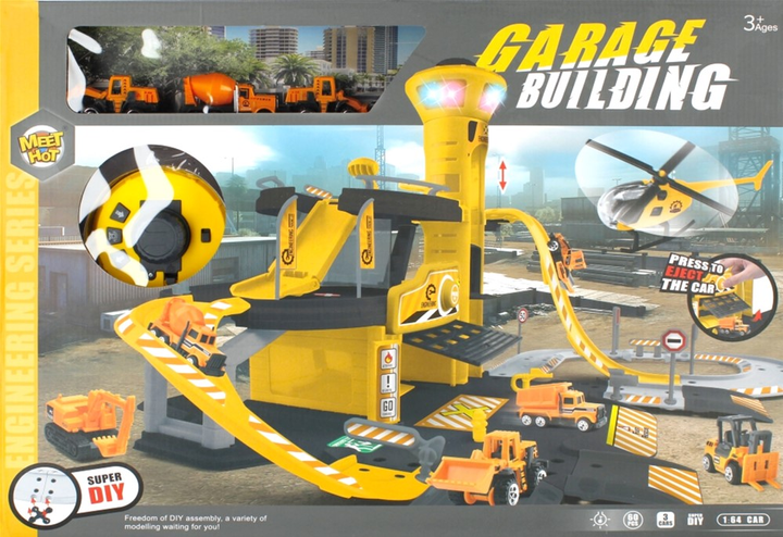 Паркінг Meet Hot Garage Bulding з будівельними машинками та аксесуарами (5904335848458) - зображення 1