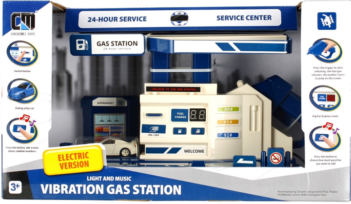 Stacja paliw Mega Creative Electric Version z samochodem i akcesoriami (5904335860023) - obraz 1
