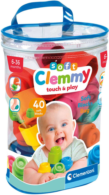 Klocki miękkie Clementoni Soft Clemmy Totch & Play 40 szt (8005125178780) - obraz 1