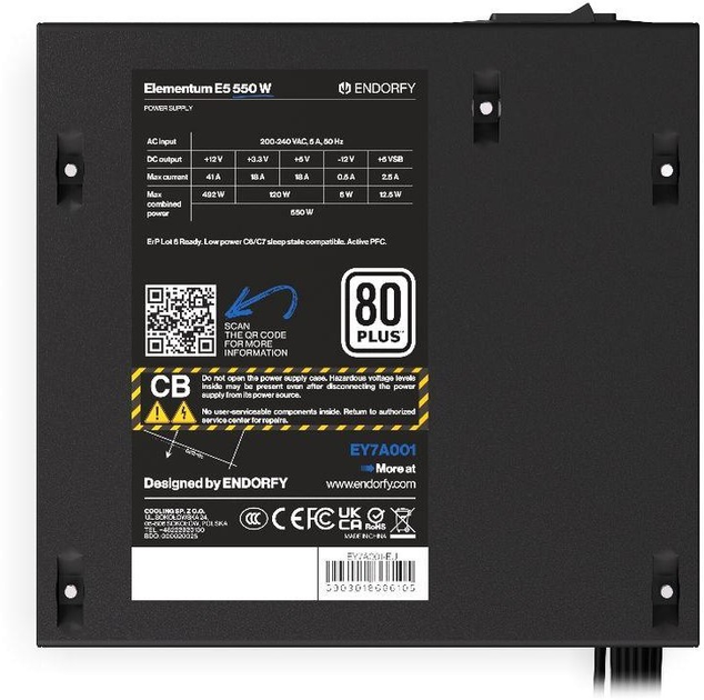 Zasilacz Endorfy Elementum E5 80+ 550W (EY7A001) - obraz 8