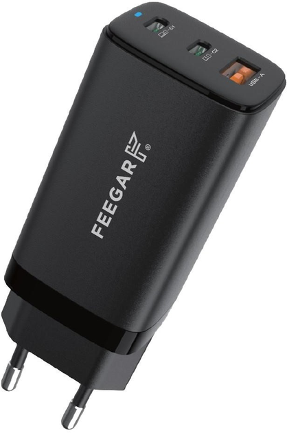 Мережевий зарядний пристрій Feegar Gall GaN 65W Black (FEE-01600) - зображення 1