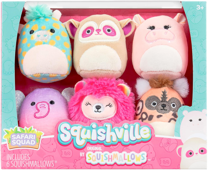 Zestaw maskotek Squishmallows Squishville Safari Squad 6 szt (0191726877028) - obraz 1