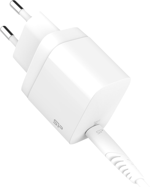 Ładowarka sieciowa Silicon Power Boost Charger QM10 Combo + Cable USB-C to Lightning 18W White (SP18WASYQM10L0CW) - obraz 1