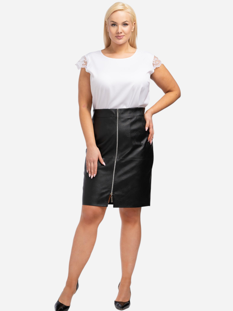 Spódnica ołówkowa damska z eko skóry Karko P336 54 Czarna (5903676018100) - obraz 3