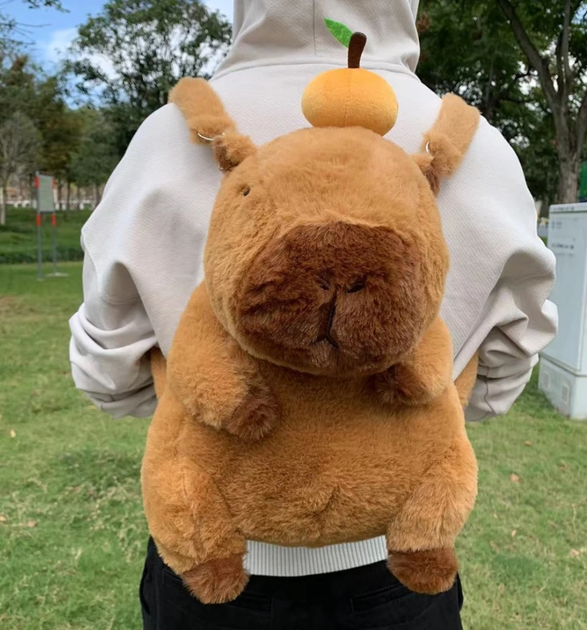 Мягкая игрушка плюшевая Капибара-рюкзак 33см Capybara Plush Backpack, Velice - изображение 2