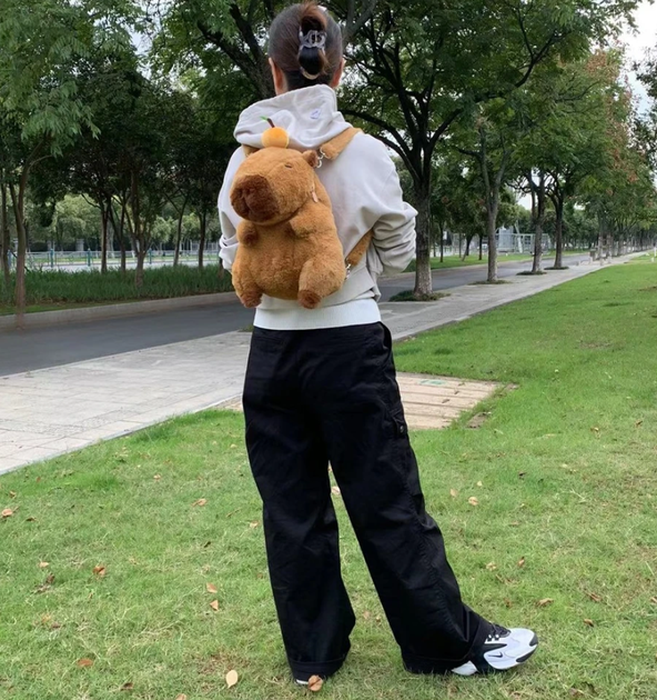 Мягкая игрушка плюшевая Капибара-рюкзак 33см Capybara Plush Backpack, Velice - изображение 3
