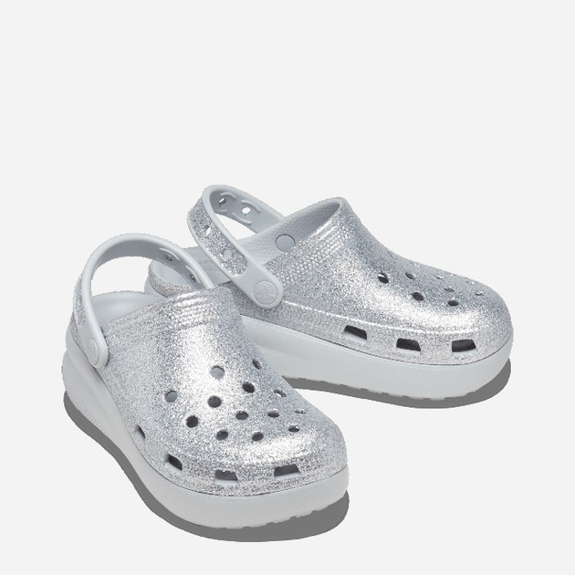 Chodaki dziecięce dla dziewczynki Crocs CR207834-SHIM 30-31 C13 Srebrne (196265165018) - obraz 2