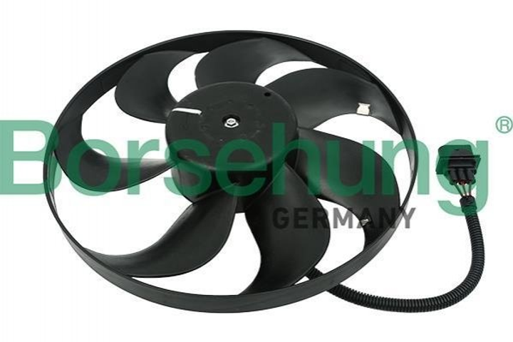 Вентилятор охолодження двигуна Borsehung B11501 Volkswagen Golf, Bora, Polo, Jetta; Skoda Fabia, Octavia; Audi A3, TT; Seat Ibiza, Leon, Toledo, Cordoba 6X0959455F, 1J0959455F, 1JD959455 - зображення 1