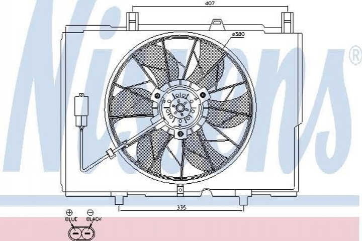 Вентилятор охлаждения двигателя NISSENS 85489 Mercedes C-Class 0005401588, 2025053555, A2025053555 - изображение 1