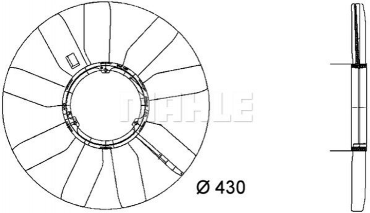 Вентилятор охлаждения двигателя MAHLE / KNECHT CFW 28 000P Mercedes Sprinter, Vito, E-Class, C-Class, S-Class 0002006323, A0002006023, 1032000423 - изображение 2