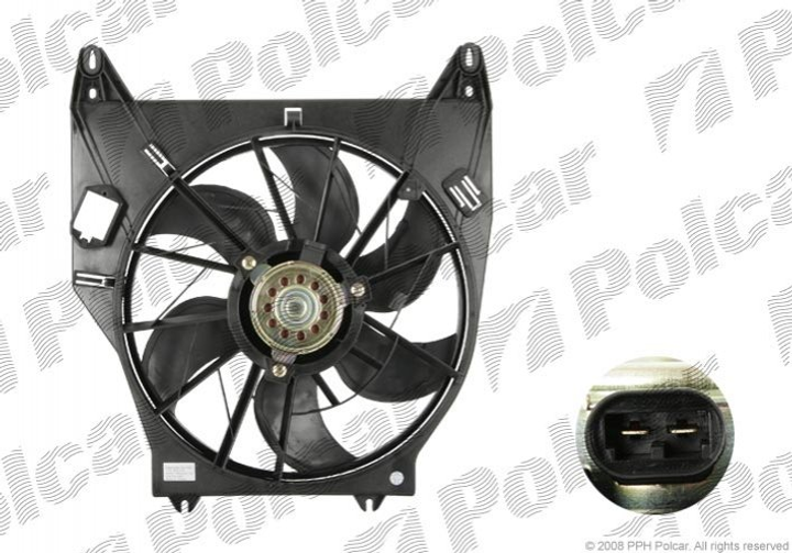 Вентилятор охлаждения двигателя Polcar 606023W2 Renault Kangoo 7701043966, 7701043963 - изображение 1