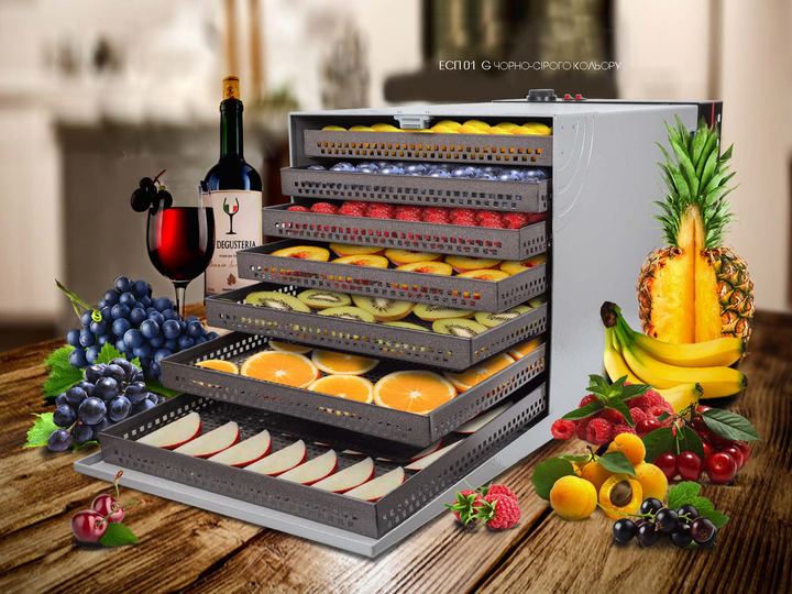 冷凍PM20 PL30 PR10 RH10 SS10 L20 Сушилка для овощей и фруктов Profit M ЭСП-03G черно-серая