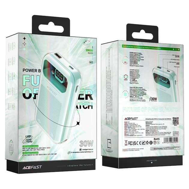 Powerbank Acefast M2 20000mAh Sparkling Series szybkie ładowanie 30W Zielony (6974316282051) - obraz 4
