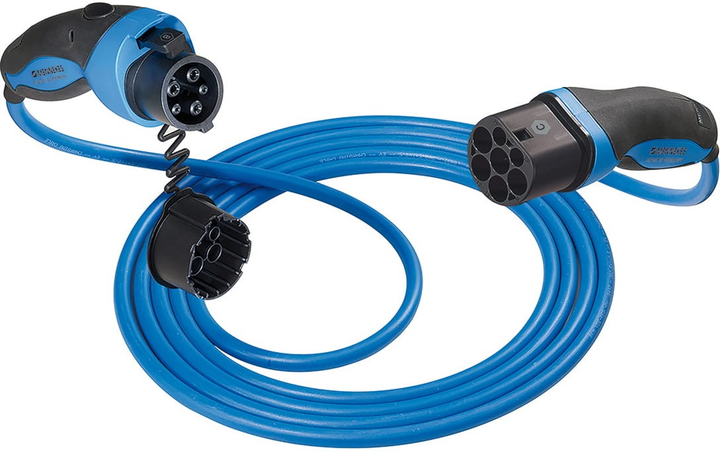 Kabel do ładowania samochodów elektrycznych Mennekes Mode 3 Type 2 - Type 1 3.7 kW 7.5 m Blue (MEK36210) - obraz 1