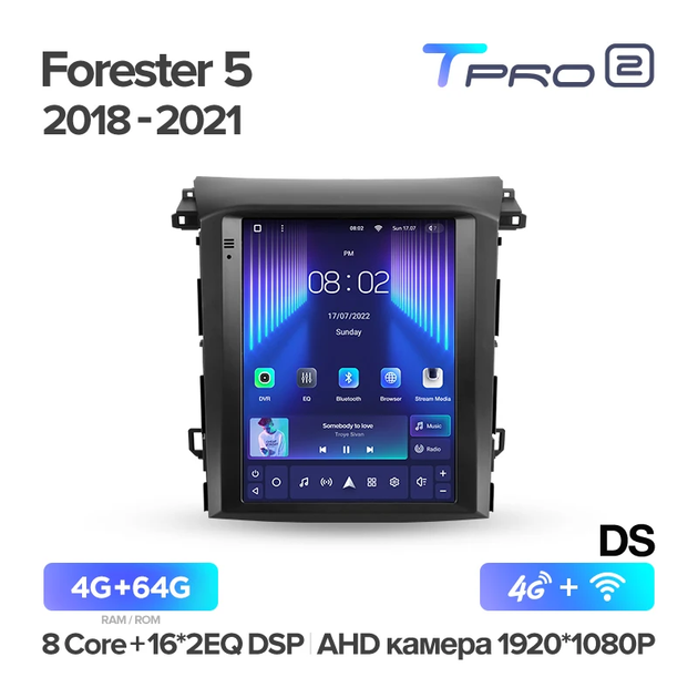 Штатная магнитола Teyes TPRO2 4+64 Wi-Fi+4G Tesla style для For Subaru Forester XV 2018-2021 - изображение 2