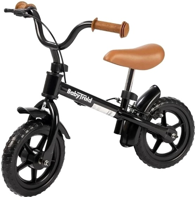 Біговел BabyTrold Balance Bike Чорно-коричневий (5704211720669) - зображення 1