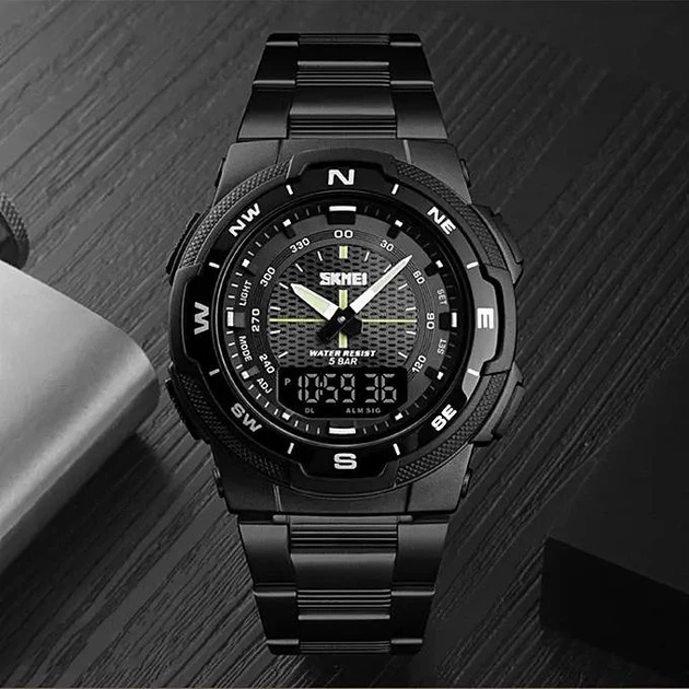 Мужские наручные спортивные часы Skmei 1370 Marshal Черные - изображение 3