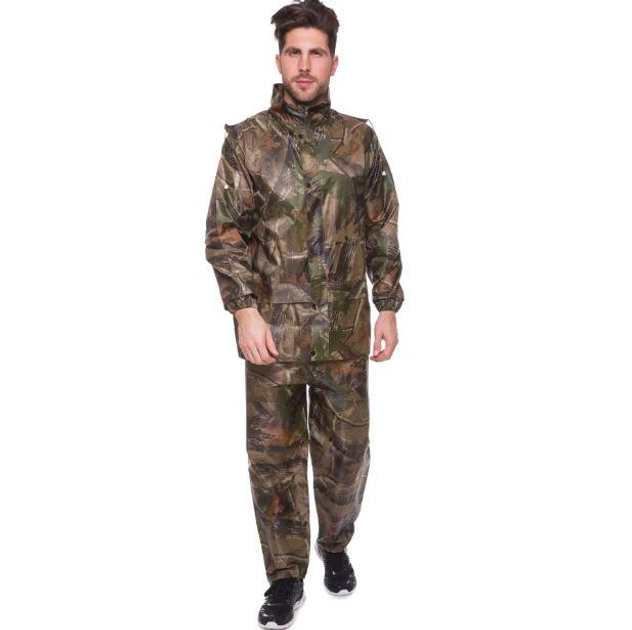Костюм-дождевик с капюшоном тактический XL комплект штаны+куртка Камуфляж Лес (D-2019091610) - изображение 1