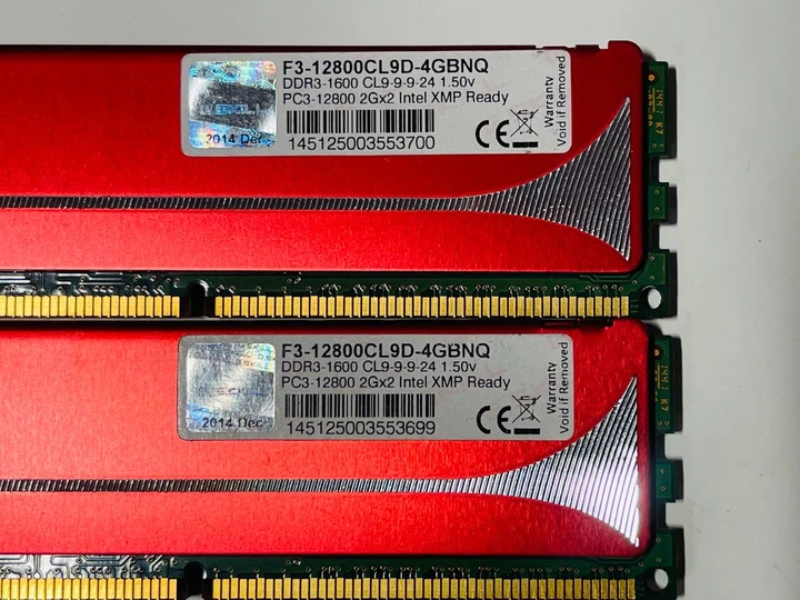 Оперативная память G.Skill DDR3 4Gb Kit (2x2Gb) 1600MHz PC3-12800 Б/У - изображение 2