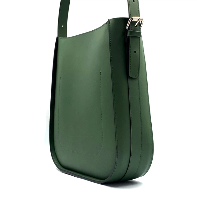 Зеленая кожаная женская сумка оригинальной формы Lamponi Lisa, green matte - Фото 3 Зеленая кожаная женская сумка оригинальной формы Lamponi Lisa, green matte - изображение 3
