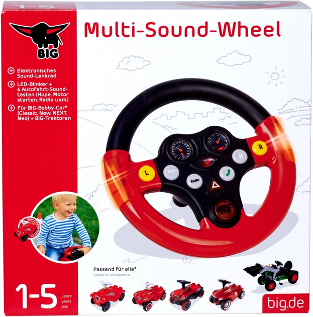 Kierownica do jeździków Big Bobby Car Multi Sound Wheel (4004943564595) - obraz 5
