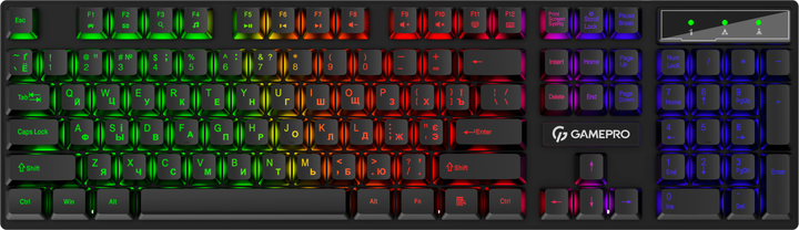 Клавиатура проводная GamePro GK296 USB RGB Black - изображение 1