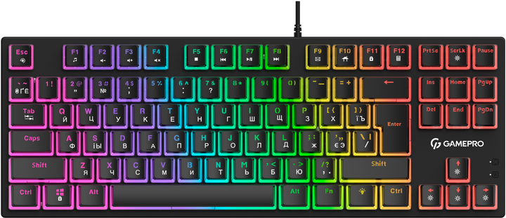 Клавиатура механическая проводная GamePro MK80R Red Switch TKL RGB USB ...