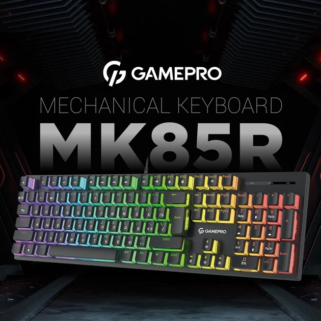Клавіатура механічна дротова GamePro MK85R Red Switch 100% RGB USB