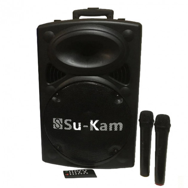 Портативна колонка Su-Kam Потужність 250 Ватт +2 mic+BT, чорна (BT-150A) - зображення 1